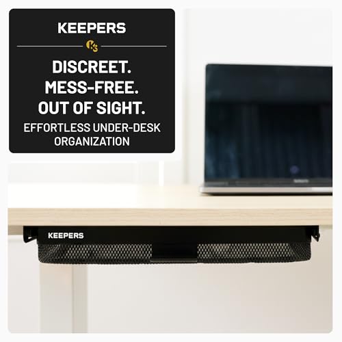KEEPERS Anything Keeper — Compact 11x10in Under-Cabinet Slide-Out Drawer, Hidden Steel Organizer for K-Cups & Desk Items, RV & Small Kitchen — Black Large - Anything Keeper