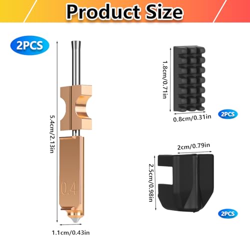 2pcs AD5X Nozzle 0.4mm Quick-Swap for Adventurer 5X