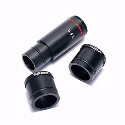 HAYEAR 0.5X Reduction Lens Eyepiece Lens 23.2mm Mounting with 30mm 30.5mm Ring Adapter Applicable for Biomicroscope Stereo Microscope