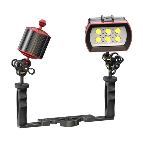 Carbon Fiber Underwater Float Arm with Dual Ball Mounts for Photography and Video, Compatible with Diving Trays, Video Lights, Strobes (red, 80mm5') 80mm5' red
