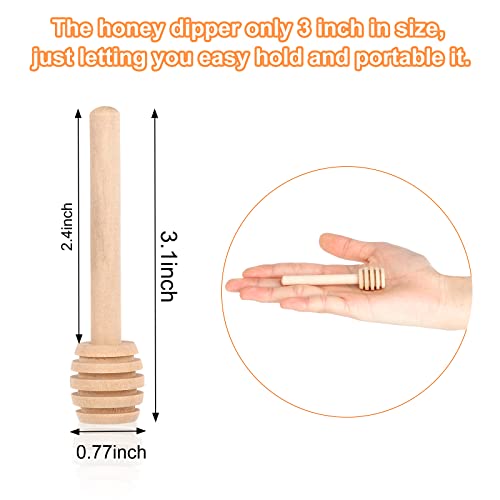 101 PCS Honey Sticks Dipper, 3 Inch Mini Wooden Honeycomb Sticks 101PCS(3 Inch)