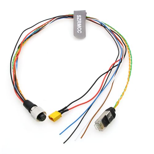 SZRMCC Livox Mid-360 Cable M12 Aviation 12Pin Female 3 in 1 Splitter RJ45 XT30 Flying Leads Data Sensor Cable for DJI Livox Mid-360 Avia Lidar (15cm) 15cm