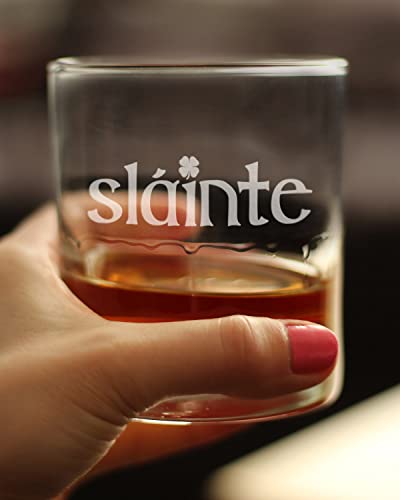 Slainte Irish Cheers Rocks Glass Engraved in Colorado - 10.25 oz - Set of 2