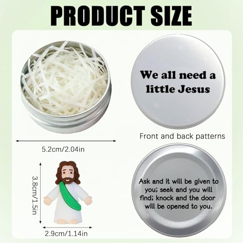Mini Jesus Figure in Tin Box-Christian Easter Gifts,Inspirational Green