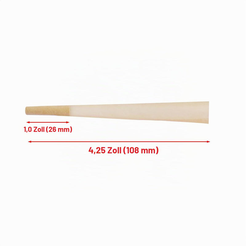 Pack of 110 King Size Cones, Conical Pre-Twisted Sleeves, 108 mm Pre Rolled Premium Cones, with 2 Funnels (Brown) brown
