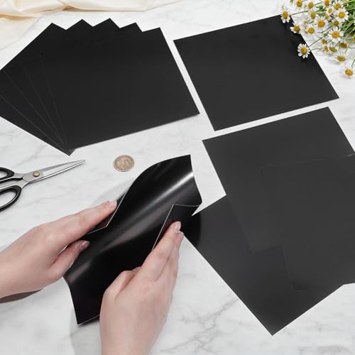 NBEADS 12 Pcs Black Laser Engraving Testing Paper, Self-Adhesive Laser Testing Paper Double-Sided Dimming Paper for Marking Machine and Optical Cutting, 18x18x0.02cm