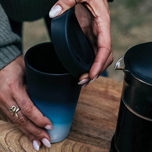 Silipint: Silicone 16oz Coffee Tumblers: 2 Pack Blue Speckled - Unbreakable Cups, Reusable, Sustainable, Flexible, Hot & Cold Drinks