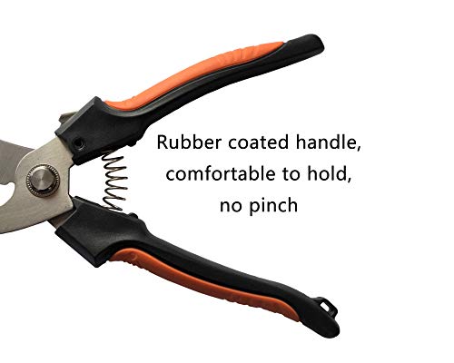 Sky-w 8-inch bypass pruner hand scissors for garden and flower pruning, pack of 1