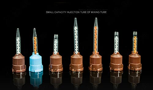 [Australia - AusPower] - S&D USA FDA & TUV CE 1 Pack = 50PCS Dental Silicone HP Mixing Tips Intral-Oral Tip Dynamic Mixer Brown & Flat Tip 