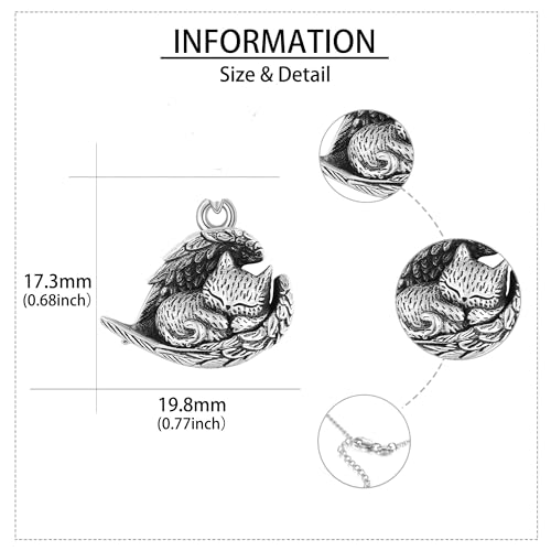 MONGAS Hummingbird/Turtle/Cat/Sloth/Cardinal/Phoenix Urn Necklace for Ashes for Women 925 Sterling Silver Cute Animal Cremation Jewelry Remembrance Gift for Loss Cat