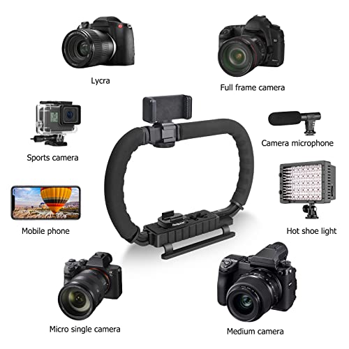 3-Shoe DSLR/Action Camera/Camcorder/Phone Stabilizer Expansion Cage Mount