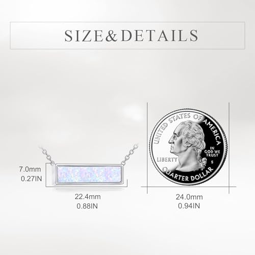 YFN Bar Opal Urn Necklace Sterling Sliver Cremation Jewelry Urn Necklaces for Ashes for Women