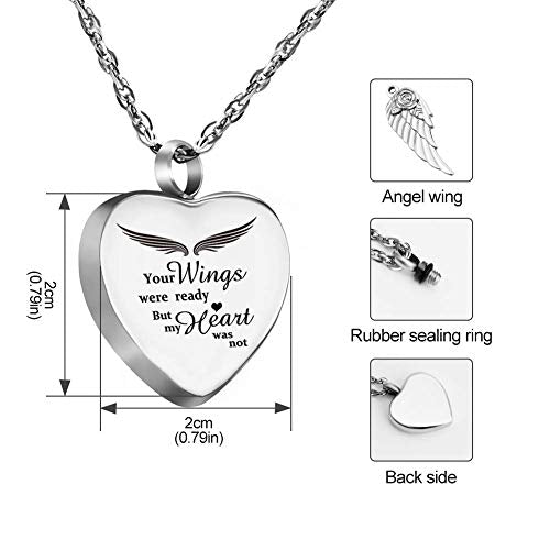 Dletay Heart Urn Necklace for Ashes with 12 Birthstones Cremation Jewelry for Ashes
