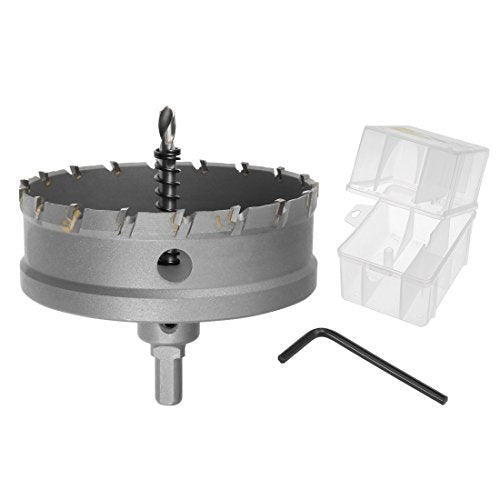 uxcell carbide hole saw drill bit, 100mm hole cutter with limit step