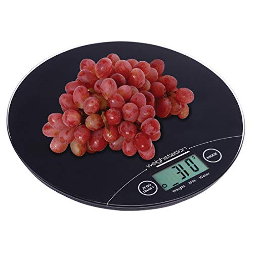 Vogue Digital Black Round Scale (Not Gov Stamped) 5Kg /11lbs Grad. 1g/0.1oz