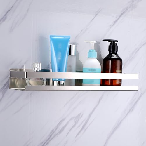 OwnMy 16 Inch Bathroom Shower Shelf Stainless Steel Wall Shower Caddy Rack 40CM / 16 Inch Silver Tone
