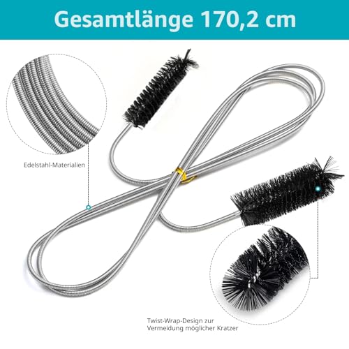 Flexible Pipe Cleaning Brush Narrow Drain Hole Hose Cleaning Tool Pipe Cleaning Brush Black Normale Feder