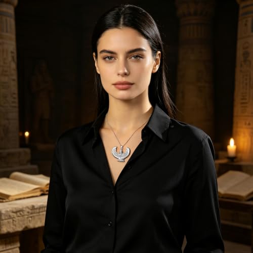 Stainless Steel Ancient Egyptian Goddess Isis Necklace Silver