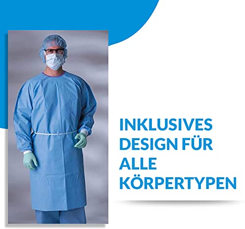 10 Pack Insulated Disposable Gown 10 Pack Liquid Resistant Disposable Long Sleeve Smock Non-Woven Fabric (One Size) Pack of 10