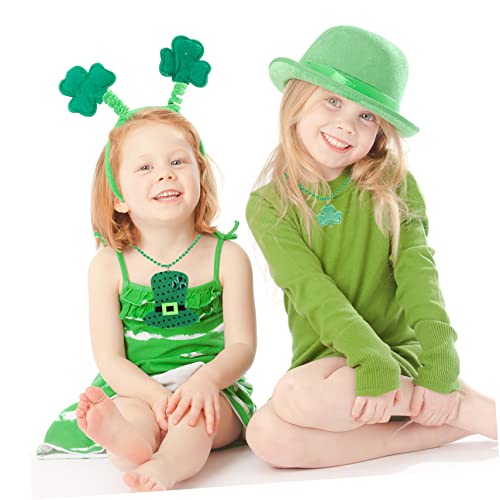 Kisangel 12pcs Shamrock Bead Necklace Set St Patricks Day Accessories Party Favors Women