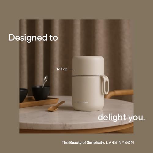 LARS NYSØM Stainless Steel Vacuum Insulated Food Jar 24oz Thermo Hot Food 23.7 Ounces