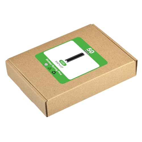 uxcell 50-piece black carbon steel slotted spring pin assortment, 3/32 x 1/2 inch split roll pins
