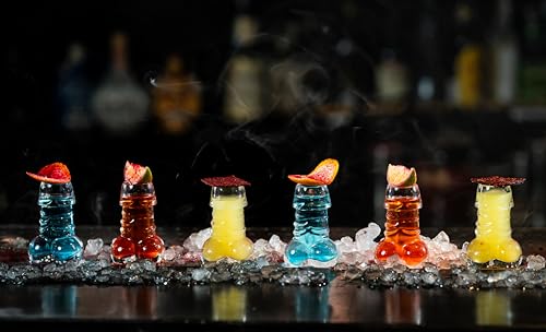 Funny Shot Glasses Set of 6, Cups for Bachelorette Party, Gag Gift