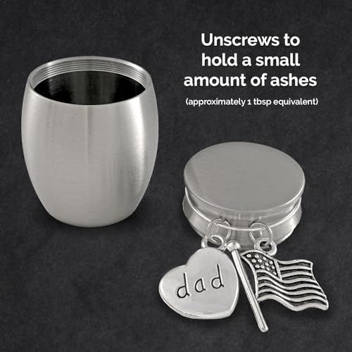 Dad Veteran Small Urn for Human Ashes Mini American Flag Cremation Urn