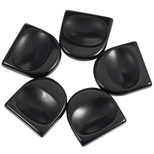 SUNYIK Half Round Black Obsidian Thumb Worry Stone for Anxiety Stress Half Round-Black Obsidian