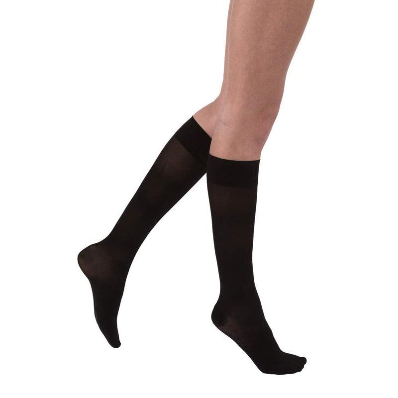 Jobst Ultrasheer 30-40 Knee High Closed Toe Compression Stockings X-Large Petite Classic Black