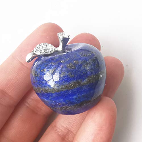 1 Pcs Natural Lapis Lazuli Apple Crystals and Healing Stones Figurines Collectibles,1.18Inchs Room Decor Christmas Decorations Office Gifts Blue-lapis Lazuli