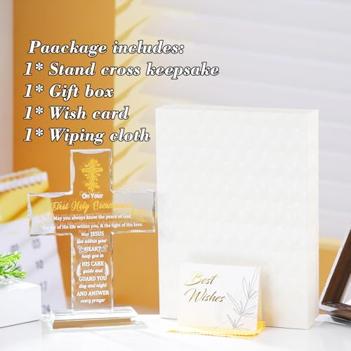 Ornalrist First Holy Communion Gifts for Boy Girls Religious Cross Keepsake