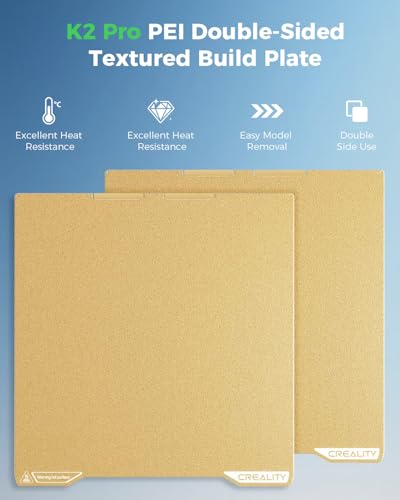 Creality Official K2 Pro Build Plate, 310x325mm Textured PEI Sheet, Double Sided Magnetic Flexible Removable Spring Steel Printing Plate 3D Printer Bed Plate (Without Magnetic Base) K2 Pro Textured PEI 310*325mm