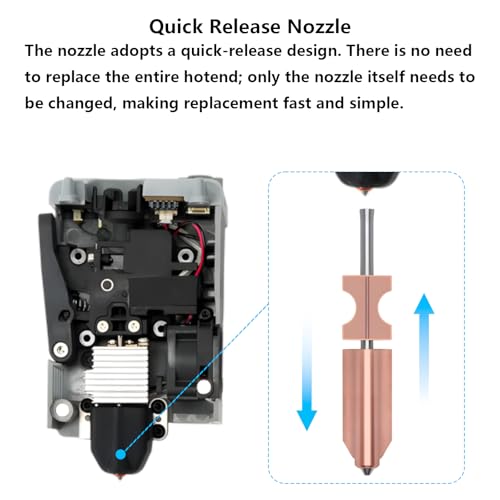 5 PCS Quick-Swap Nozzles Kit for AD5X, 2 PCS 0.2mm, 1 PC 0.25mm, 1 PC 0.6mm, 1 PC 0.8mm Hardened Steel Tip Integrated Nozzles with 5 PCS Silicone Socks and Nozzle Wiper for Flashforge AD5X Multi Size