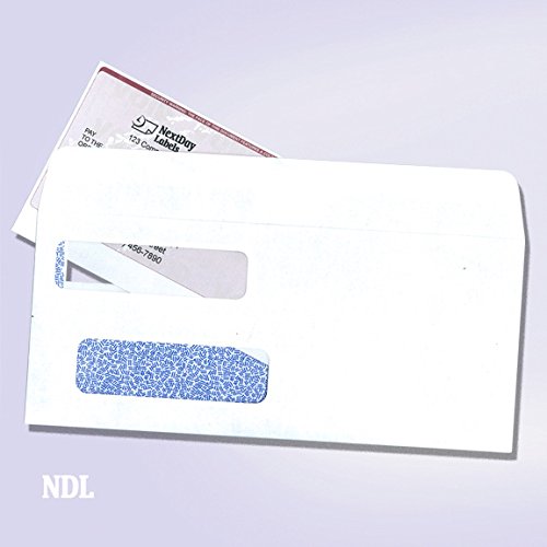 NextDayLabels #9 Double Window Check Envelopes - 500 Pack Ready-Seal Security Tinted Envelopes for QuickBooks, Sage 100, Blackbaud Checks - Self-Sealing Laser-Compatible - Made in USA #9 Envelope-500 Pack