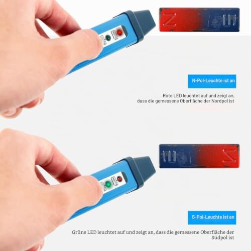 Magnetic Polarity Tester with LED Display for Car 12 V Circuit and Generator Test Portable North South Pole Detector