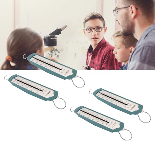 Spring Force Meter, Pack of 4 Spring Force Gauge 5N Precise Portable Bar Force Meter for Physical-Mechanical Experiments