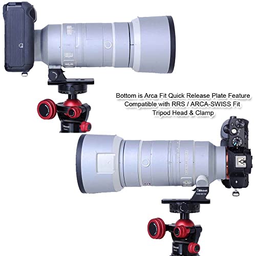iShoot Lens Collar Foot Tripod Mount Ring Base Compatible with Sony FE 100-400mm f/4.5-5.6 GM OSS, 70-200mm f/2.8 GM OSS & II, E 18-110mm f/4 G OSS PZ, with Arca-Swiss Fit Quick Release Plate Dovetail