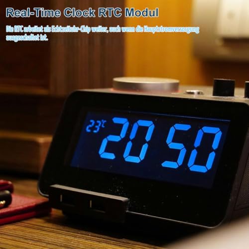 Real Time Clock RTC Module, AT24C32 I2C Module, RTC DS3231M I2C Real Time Clock, High Precision 24C32 Memory Clock Module, Compatible with I2C Real Time Clock, Real Time Clock RTC, Compatible with Arduino, Pack of 2