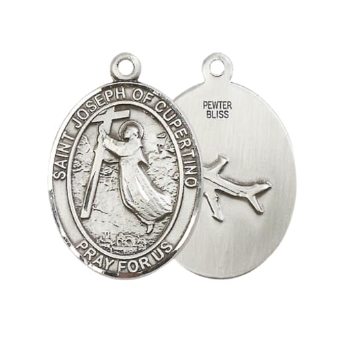 Saint Joseph of Cupertino Medal Necklace - Patron of Pilots & Air Force 24.0 Inches No Clasp (Endless) Chain