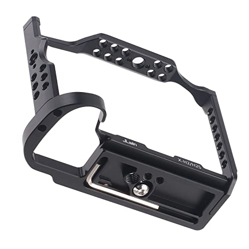 FocusFoto Camera Cage Video Filmmaking Stabilizer Rig Aluminium Alloy Extension Frame with Cold Shoe and 1/4" 3/8" Screw Mouting for Fujifilm X-H2/X-H2S Camera