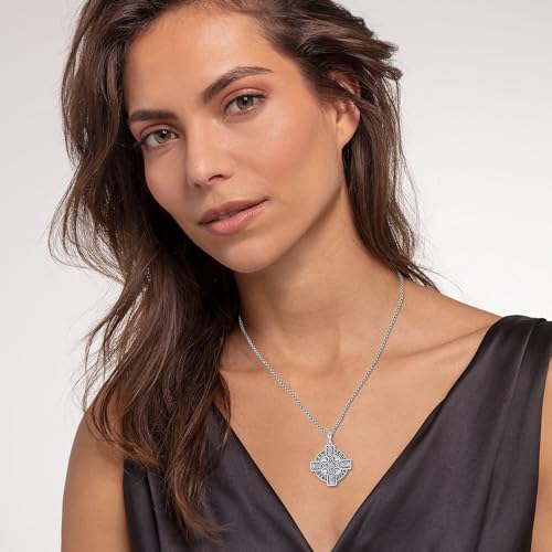 Norse ViKing Necklace 925 Sterling Sliver Viking Tree of Life/Mjolnir Thor's Hammer Pendant Necklace Nordic Amulet Viking Jewellery for Men Women Cross-2