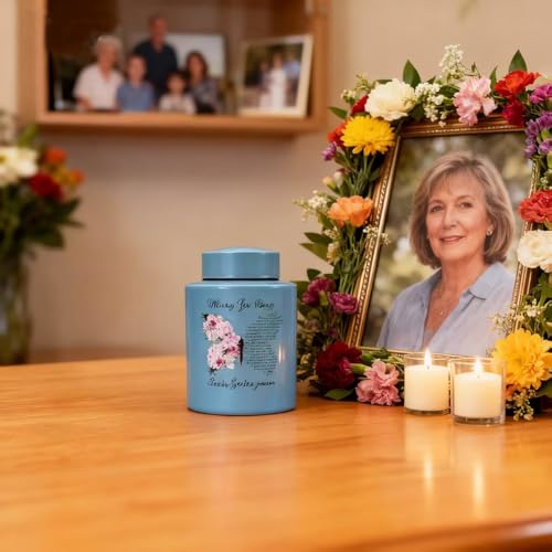 Small Cremation Urns for Human & Baby Ashes, Butterfly Blue Butterfly Small 60 lbs