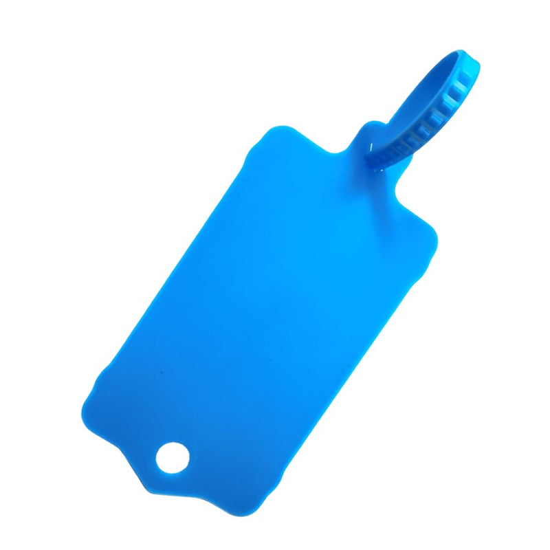 100pcs Reusable Blank Plastic Tags Ties Key Tags 1.45"*2.48" Serrated Tension Sealing Strap with Large Label Plastic Tie Mark Label Waterproof Hang Sign Write on Tag (Blue, 100pcs) Blue