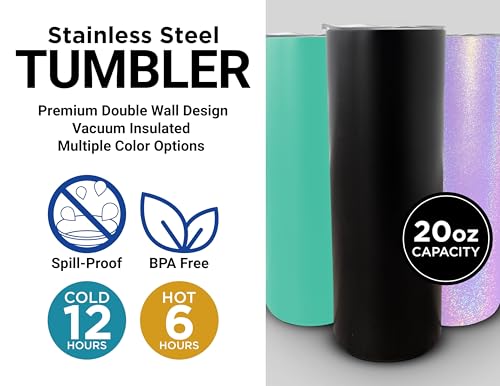 Grand Canyon University Lopes 20 oz Insulated Stainless Steel Skinny Tumbler Rainbow Glitter Purple Officially Licensed Collegiate Product