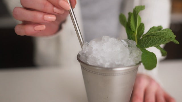 Gusto Nostro Mint Julep Cups Set of 2 - Stainless Steel Julep Cup Kit with Straws, Muddler, Spoon,Recipes, Vases - Southern-style Cocktail Glasses for Home Bar - Stainless Steel Cocktail Cups (Silver) Silver
