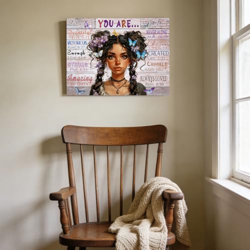 African American Black Woman Wall Art You Are Bible Verse Posters, 12"x16" 16"L x 12"W
