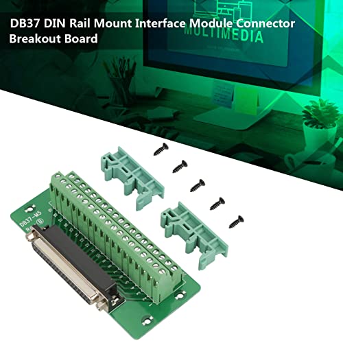 DB37 DIN Rail Mount Interface Module Male Female Connector Breakout Board Terminal Blocks Module Compact Structure PCB Carrier Long (Female Head) Female Head