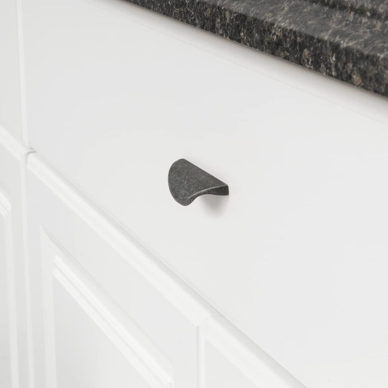 [Australia - AusPower] - South Main Hardware Modern Finger Cabinet Drawer Pull Handle, 3.07" Length (1.26" Hole Center), Antique Silver Finish, Mounting Hardware Included, 10-Pack 