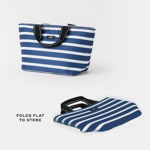 SCOUT Nooner insulated lunch bag for women in Nantucket Navy, soft cooler with spacious interior and durable design.